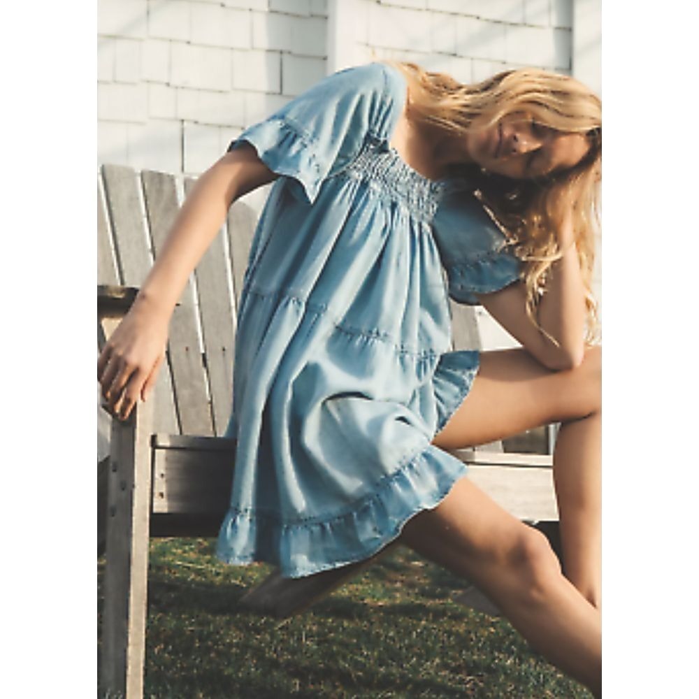 Free People Sadie Denim Tunic Size Small Dress - Light‎ and Airy - Picture 2 of 9